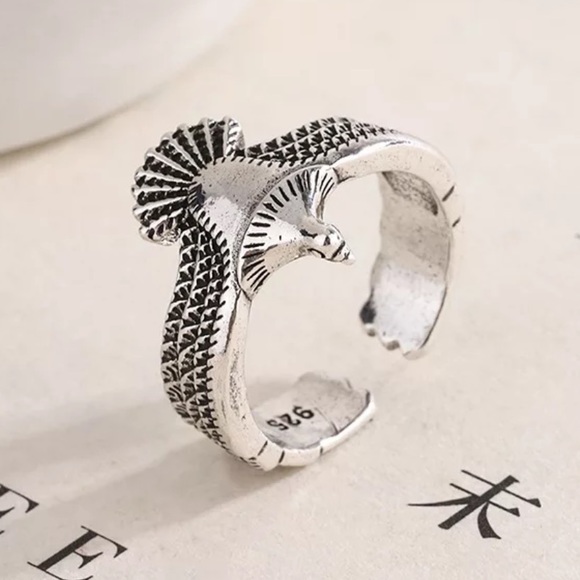 🦅 Insta eagle wings sterling silver ring - Picture 2 of 3